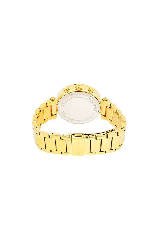 Womens-Parker-Gold-Dial-Stainless-Steel-Chronograph-Watch---MK5354