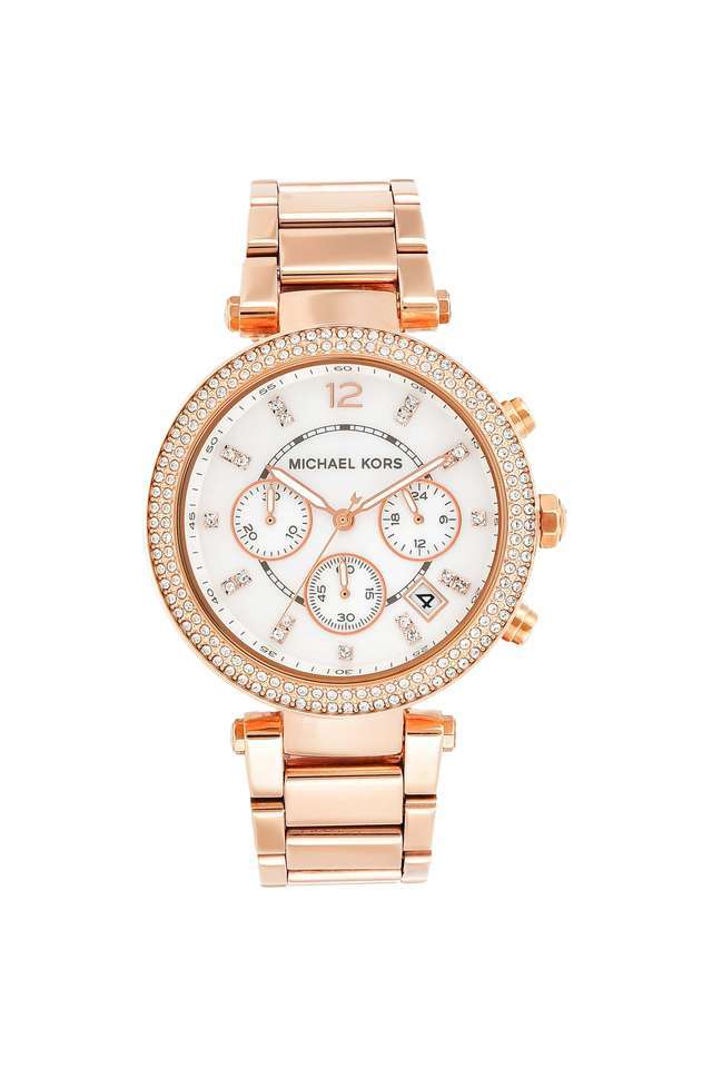 Womens-Parker-Mother-of-Pearl-Dial-Stainless-Steel-Chronograph-Watch---MK5491