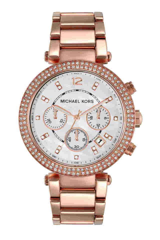 Parker-11-mm-White-Dial-Stainless-Steel-Chronograph-Watch-for-Women---MK5491