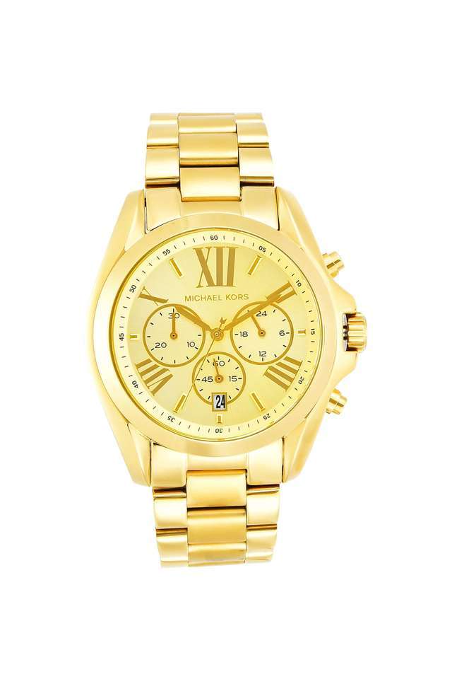 Womens-Bradshaw-Gold-Dial-Stainless-Steel-Chronograph-Watch---MK5605