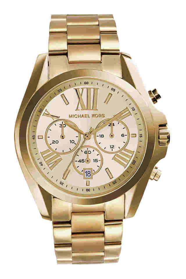 Womens-42-mm-Bradshaw-Gold-Dial-Stainless-Steel-Chronograph-Watch---MK5605