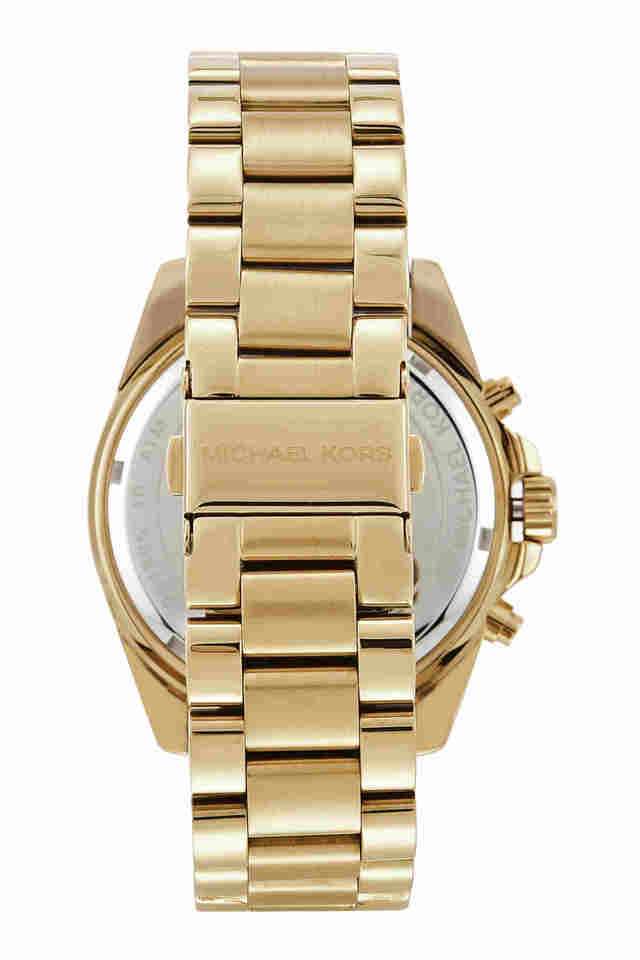 Womens-42-mm-Bradshaw-Gold-Dial-Stainless-Steel-Chronograph-Watch---MK5605