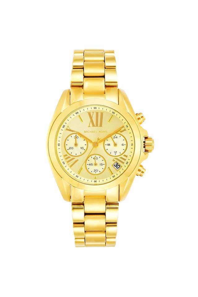 Womens-Mini-Bradshaw-Gold-Dial-Stainless-Steel-Chronograph-Watch---MK5798