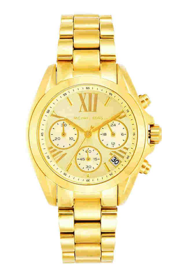 Womens-36-mm-Mini-Bradshaw-Gold-Dial-Stainless-Steel-Chronograph-Watch---MK5798