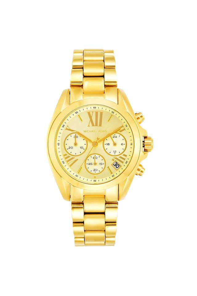 Womens-Mini-Bradshaw-Gold-Dial-Stainless-Steel-Chronograph-Watch---MK5798