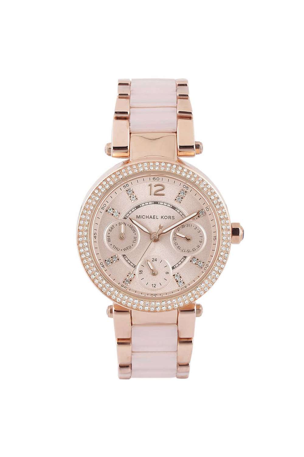 Mini-Parker-Women-s-33-mm-Chronograph-Quartz-Watch---Rose-Gold-Dial-with-Rose-Gold-Stainless-Steel-Strap-(MK6110)