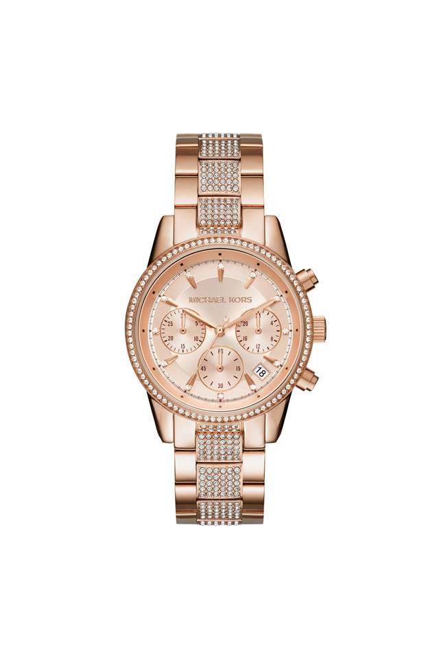Women-Bryant-Rose-Gold-Dial-Stainless-Steel-Chronograph-Watch---MK6485