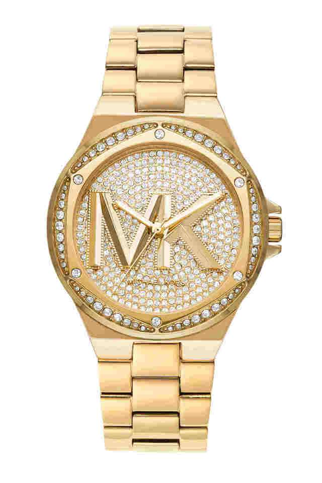 Womens-37-mm-Lennox-Gold-Dial-Stainless-Steel-Analog-Watch---MK7229