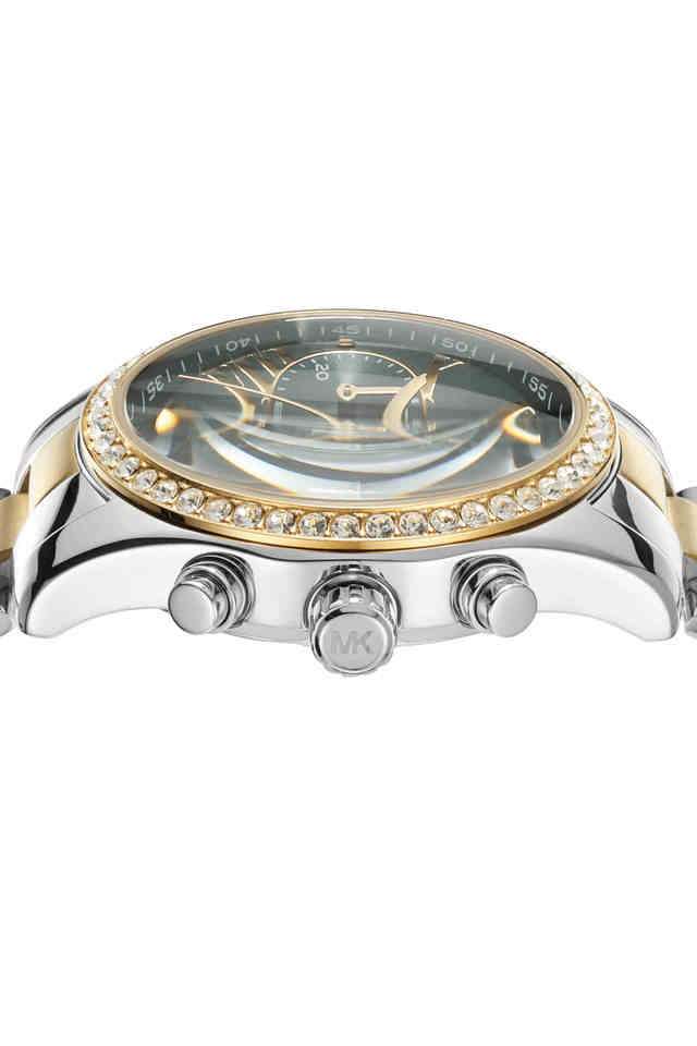 Mens-38-mm-Lexington-Green-Dial-Stainless-Steel-Chronograph-Watch---MK7303