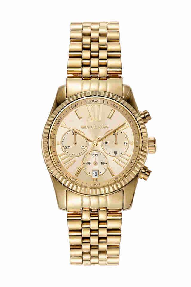 Lexington-38-mm-Gold-Dial-Stainless-Steel-Chronograph-Watch-for-Women---MK7378I