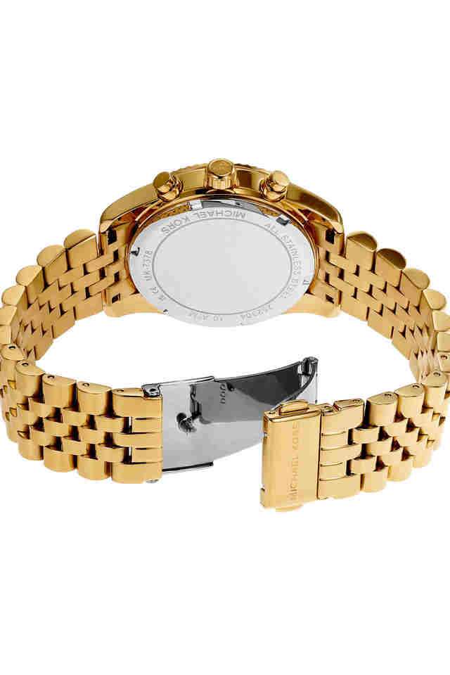 Lexington-38-mm-Gold-Dial-Stainless-Steel-Chronograph-Watch-for-Women---MK7378I