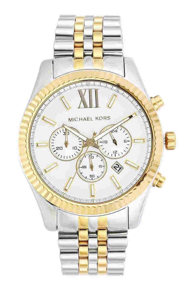 Mens-45-mm-Lexington-Silver-Dial-Stainless-Steel-Chronograph-Watch---MK8344