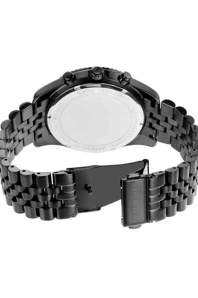 Lexington-44-mm-Black-Dial-Stainless-Steel-Chronograph-Watch-For-Men---MK8603