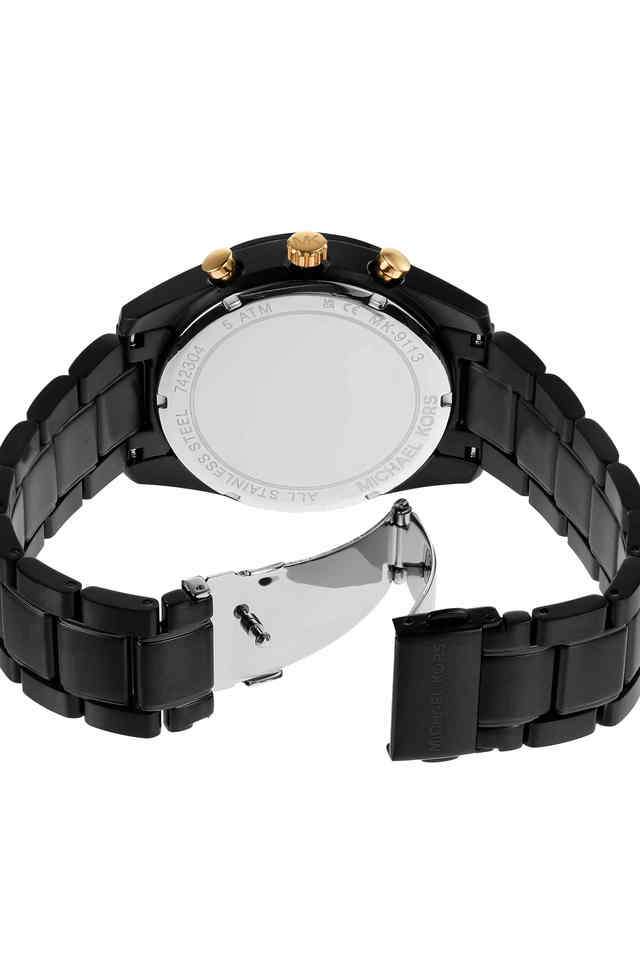 Accelerator-42-mm-Black-Dial-Stainless-Steel-Chronograph-Watch-For-Men---MK9113