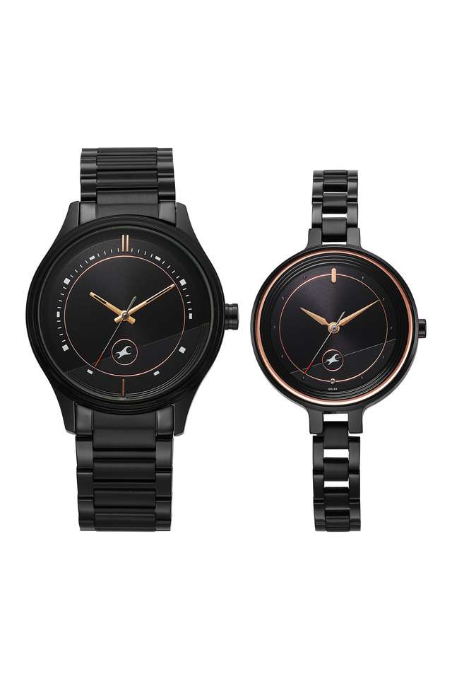 Mixmatched-4.0-Quartz-52.5-mm-Black-Dial-Stainless-Steel-Analogue-Couple-Wrist-Watch---32476265NM01