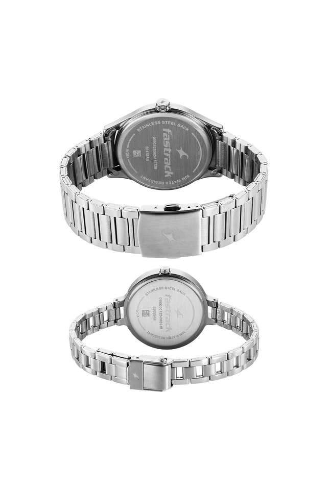Mixmatched-4.0-Quartz-52.5-mm-Silver-Dial-Stainless-Steel-Analogue-Couple-Wrist-Watch---32476265SM01