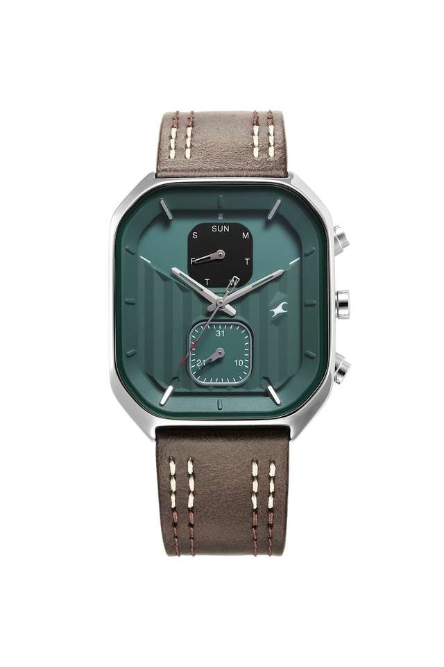 Fleek-I-38-x-45.5-x-11.3-mm-Green-Dial-Leather-Analogue-Watch-For-Men---3270SL03
