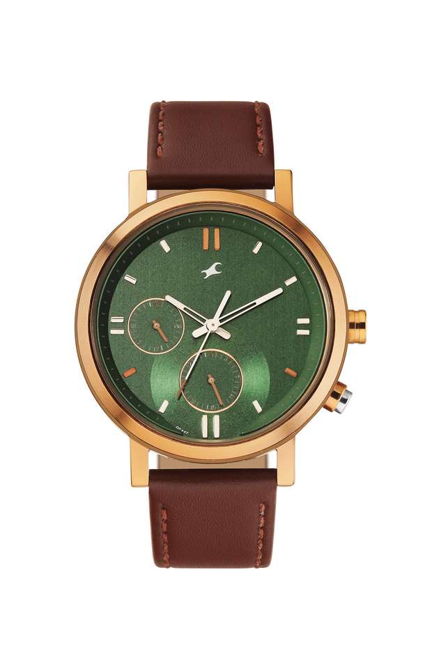Tick-Tock-3.0-43-x-49.7-x-10-mm-Green-Dial-Leather-Analogue-Watch-For-Men---3287KL04