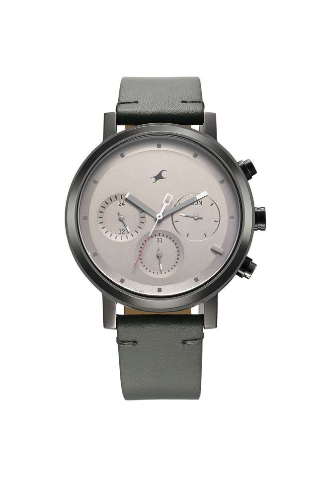 Tik-Tock-4-49.7-mm-Grey-Dial-Leather-Strap-Analogue-Watch-For-Men---3287KL05