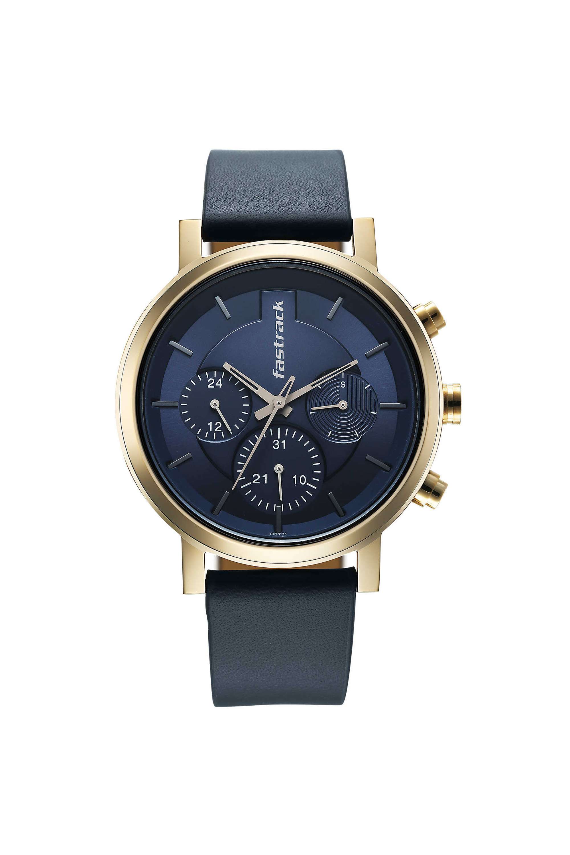 Chrome-K-47.2-mm-Blue-Dial-Leather-Analogue-Watch-For-Boys---3287QL04