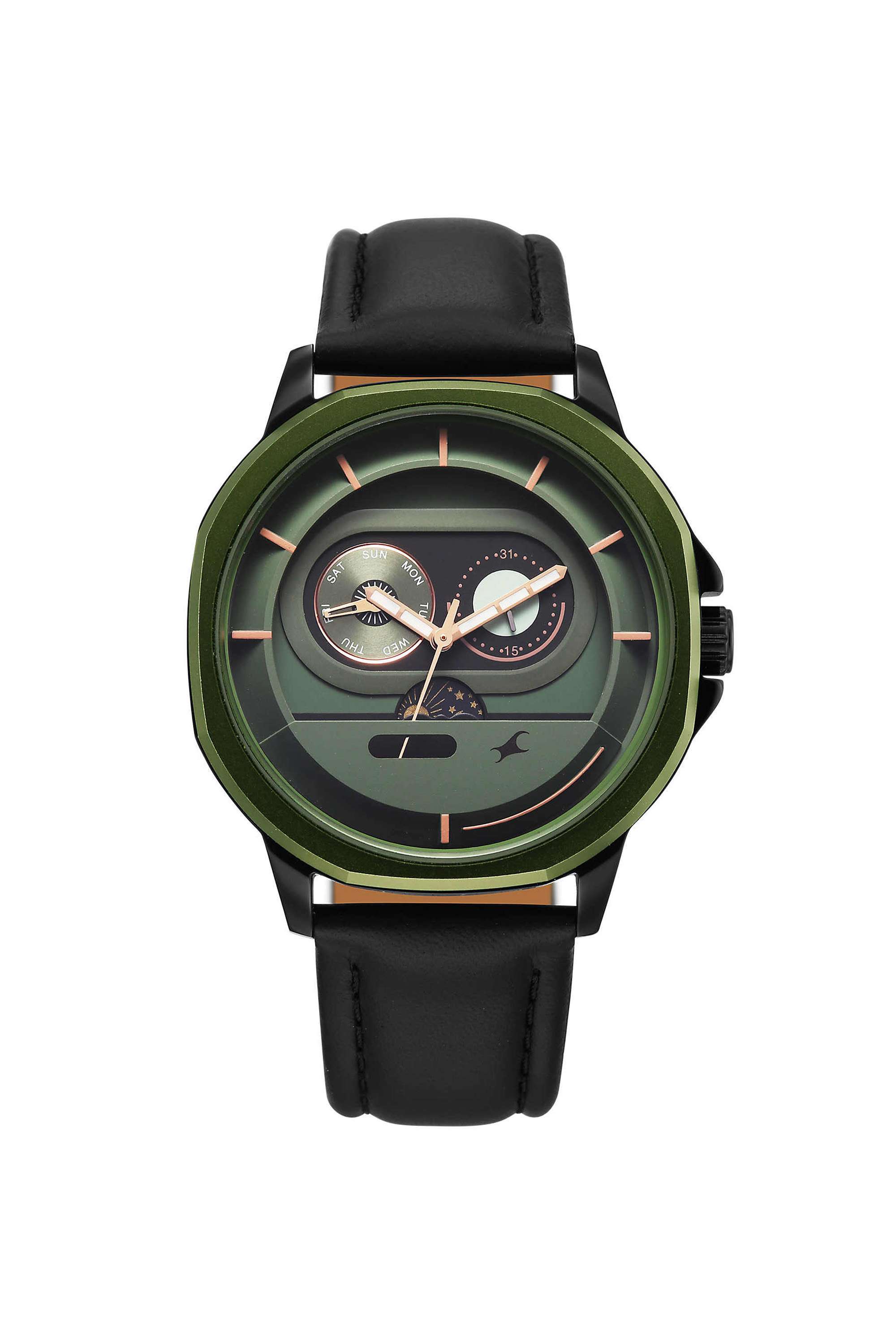 Street-Opulence-50.6-mm-Green-Dial-Leather-Analogue-Watch-For-Boys---3303KL01