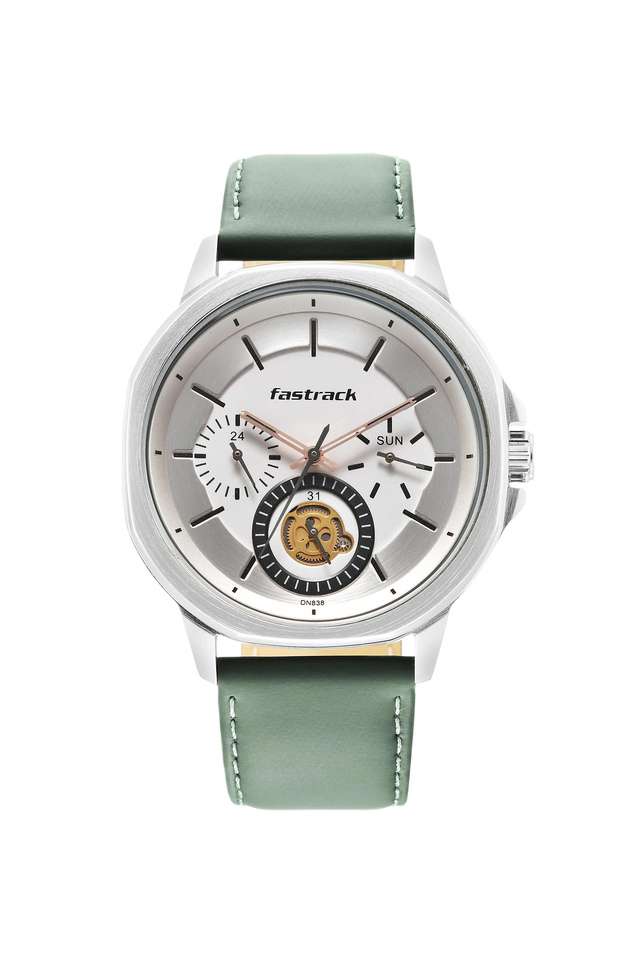 Exuberant-2.0-44.90-x-50.60-x-10.60-mm-Silver-White-Dial-Leather-Analog-Watch-for-Men
