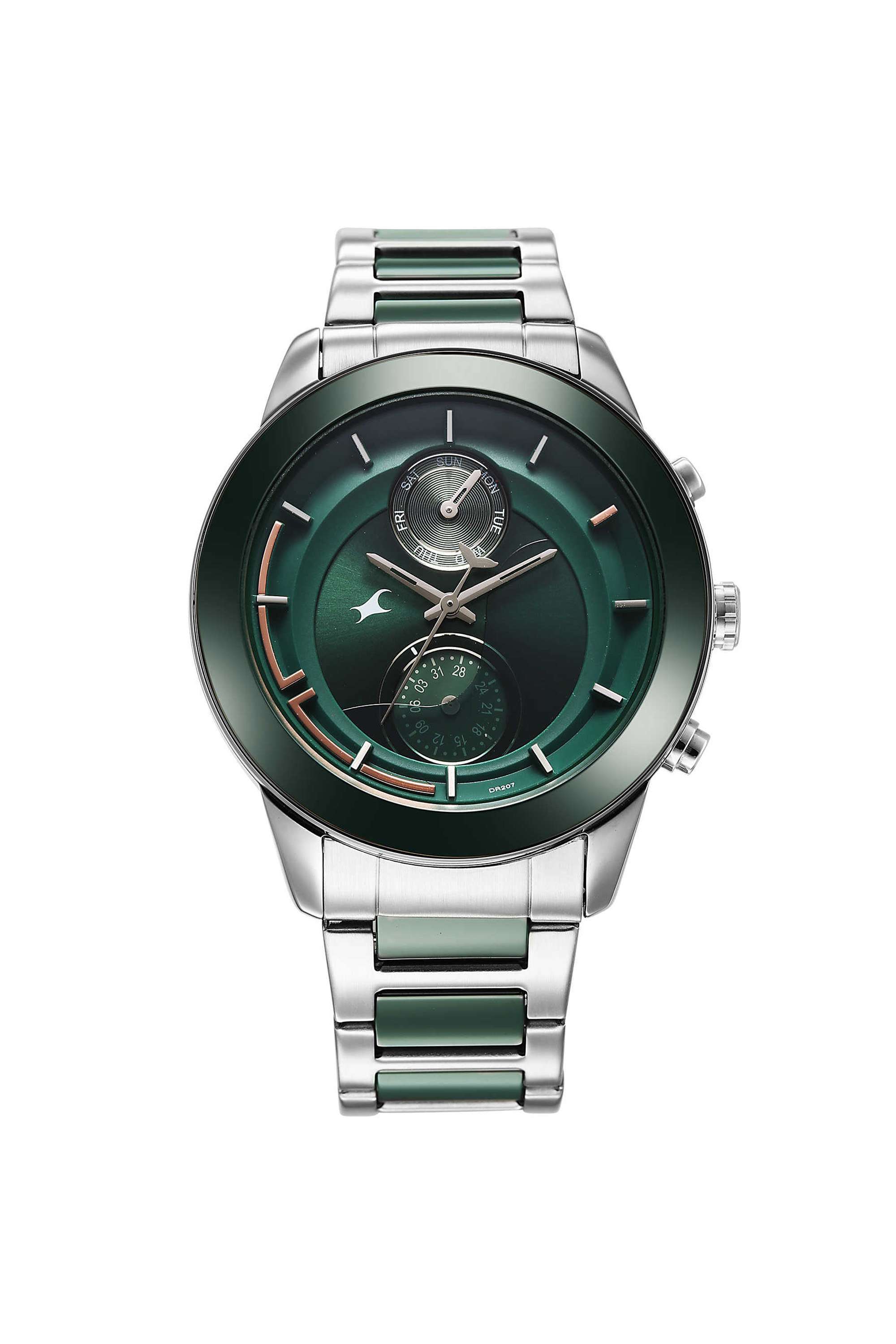 Oceanic-44-mm-Green-Dial-Stainless-Steel-Analogue-Wrist-Watch-for-Men---3304KD04