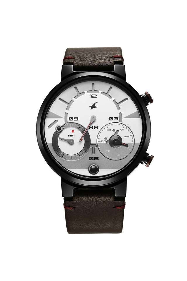 Gambit-48.3-mm-White-Dial-Leather-Analogue-Wrist-Watch-For-Boys---3309NL01