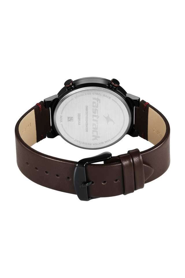 Gambit-48.3-mm-White-Dial-Leather-Analogue-Wrist-Watch-For-Boys---3309NL01