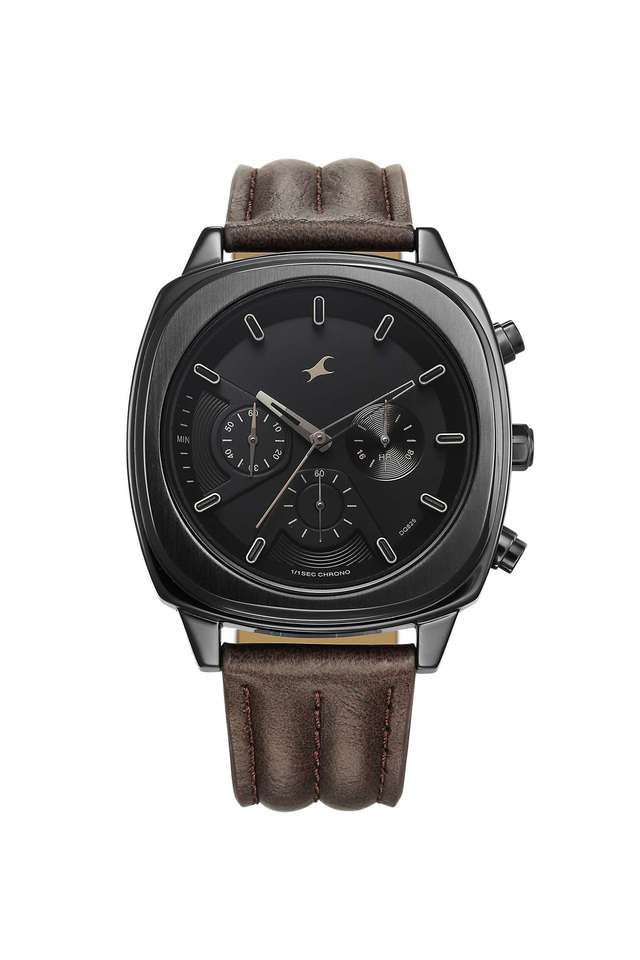 Buy FASTRACK NoColour Kronos mm Leather Black Dial Analogue