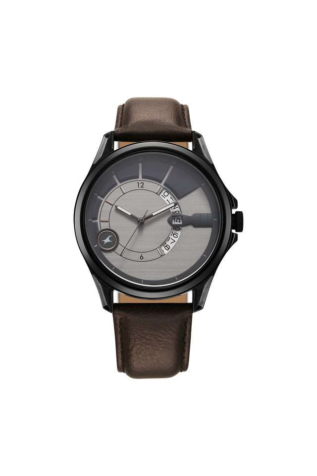 Groove-51.4-mm-Multicolour-Dial-Leather-Analogue-Wrist-Watch-for-Men---3323QL01