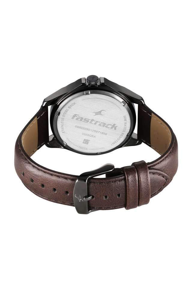 Groove-51.4-mm-Multicolour-Dial-Leather-Analogue-Wrist-Watch-for-Men---3323QL01
