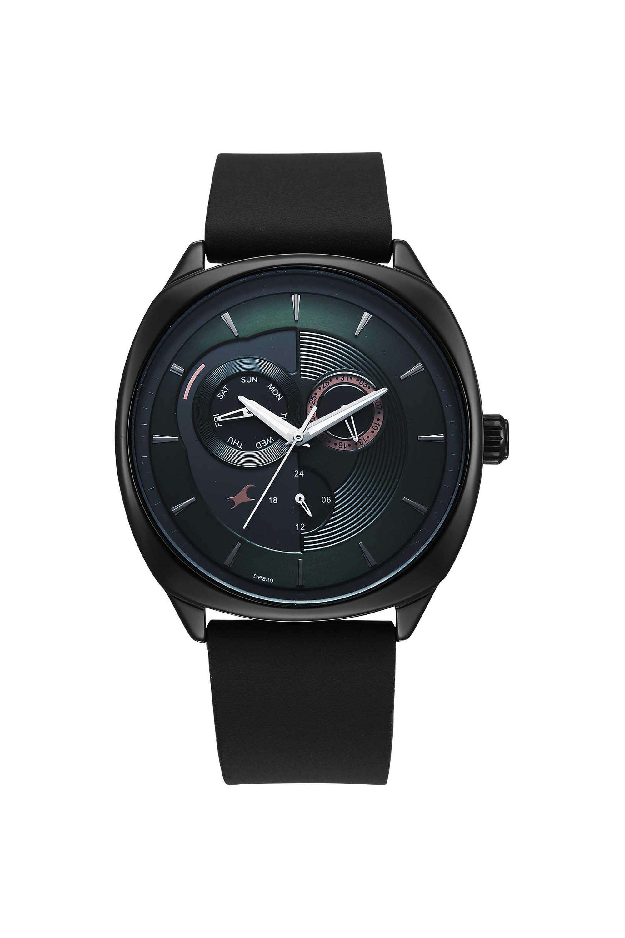 Tik-Tok-5.0-47.2-mm-Green-Dial-Leather-Analogue-Watch-For-Men---3330NL01