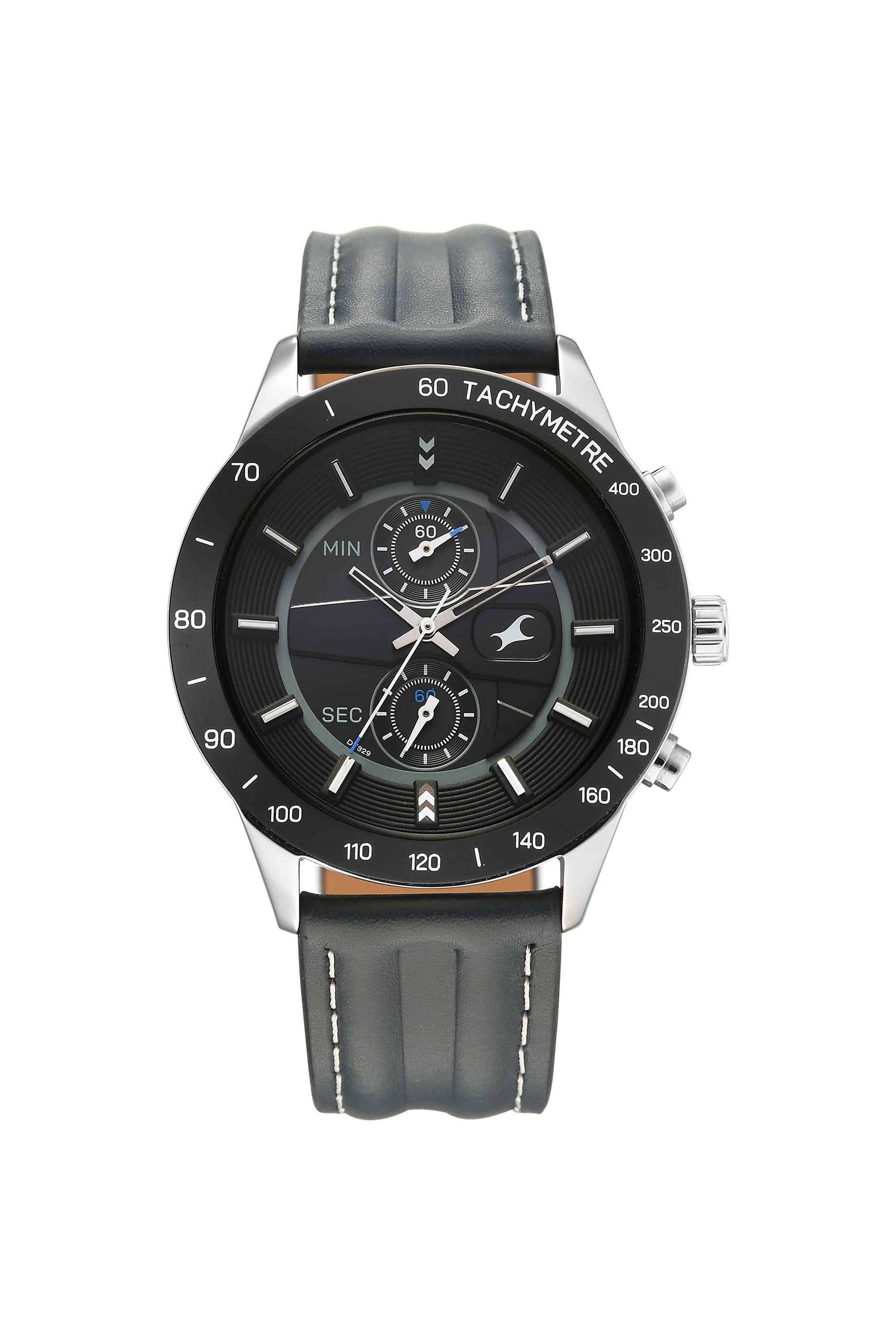 Overdrive-51.2-mm-Black-Dial-Leather-Analogue-Watch-For-Boys---3332KL03