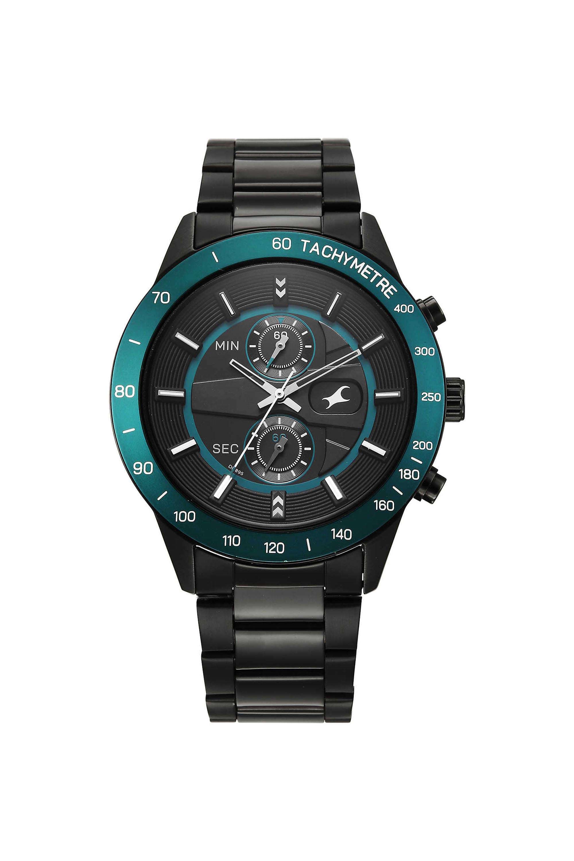 Fastrack-Overdrive-51.2-mm-Black-Dial-Stainless-Steel-Analogue-Watch-For-Men---3332KM01