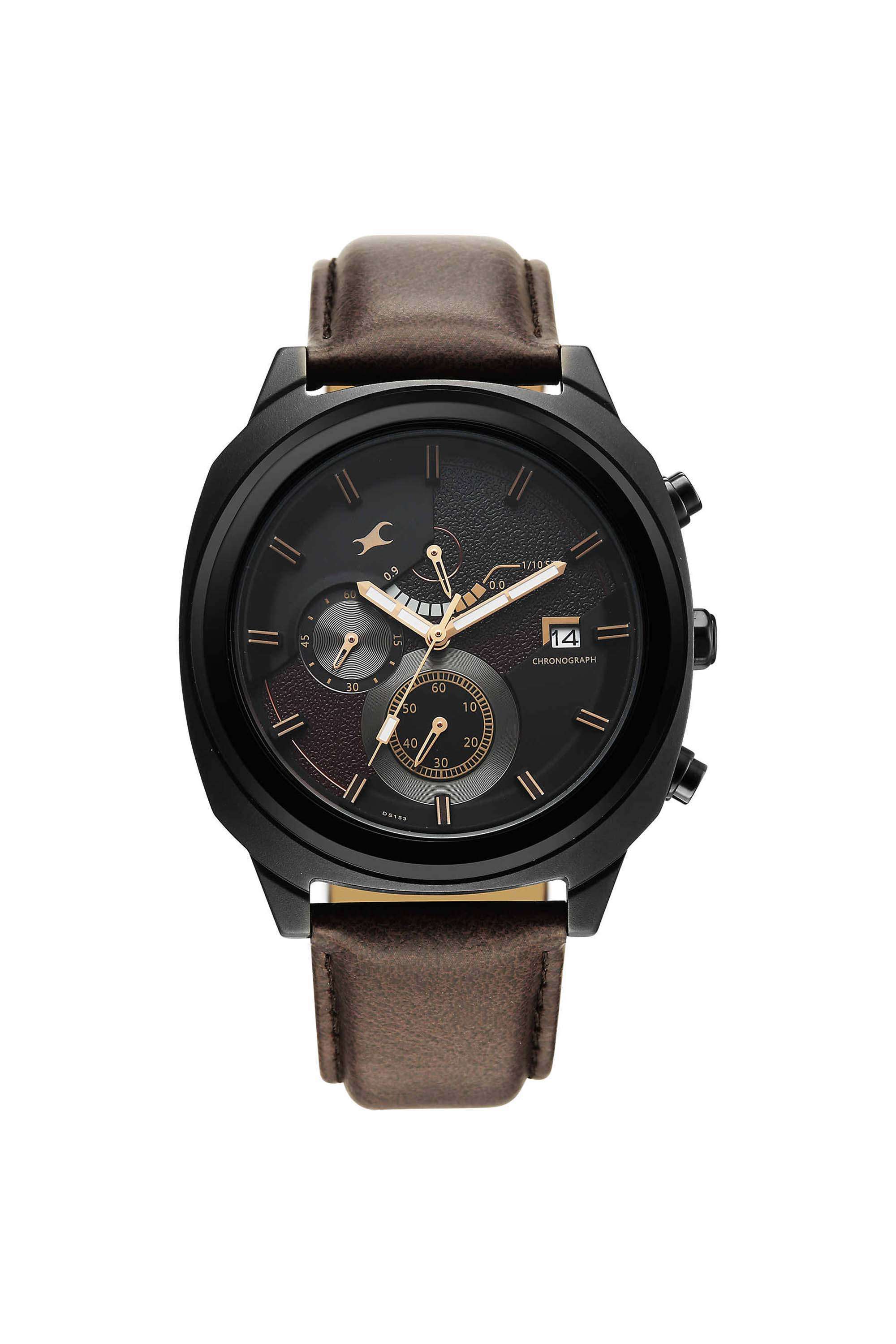 Kronos-3.0-51.3-mm-Black-Dial-Leather-Analogue-Watch-For-Boys---3335NL01