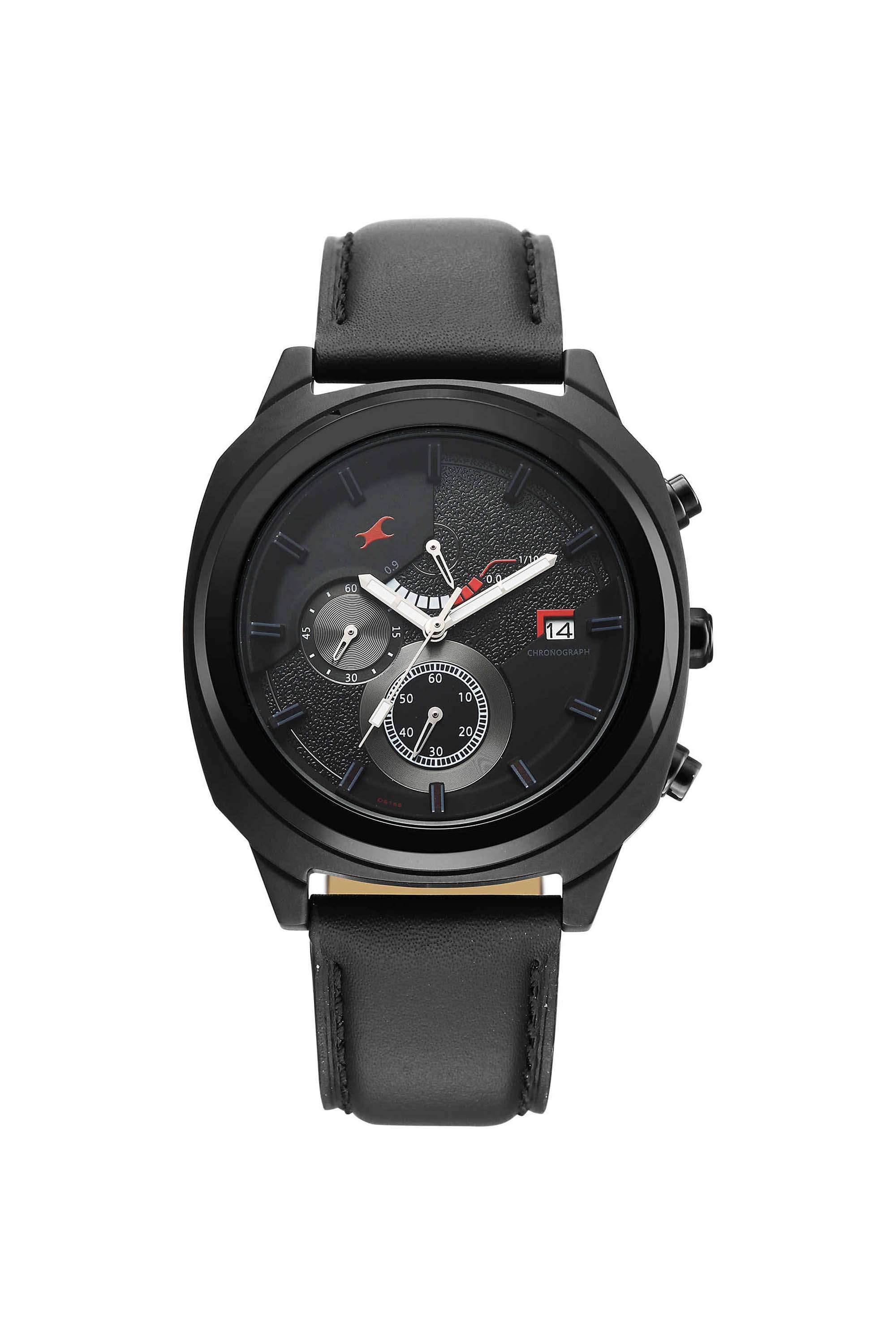 Kronos-3.0-51.3-mm-Black-Dial-Leather-Analogue-Watch-For-Boys---3335NL02