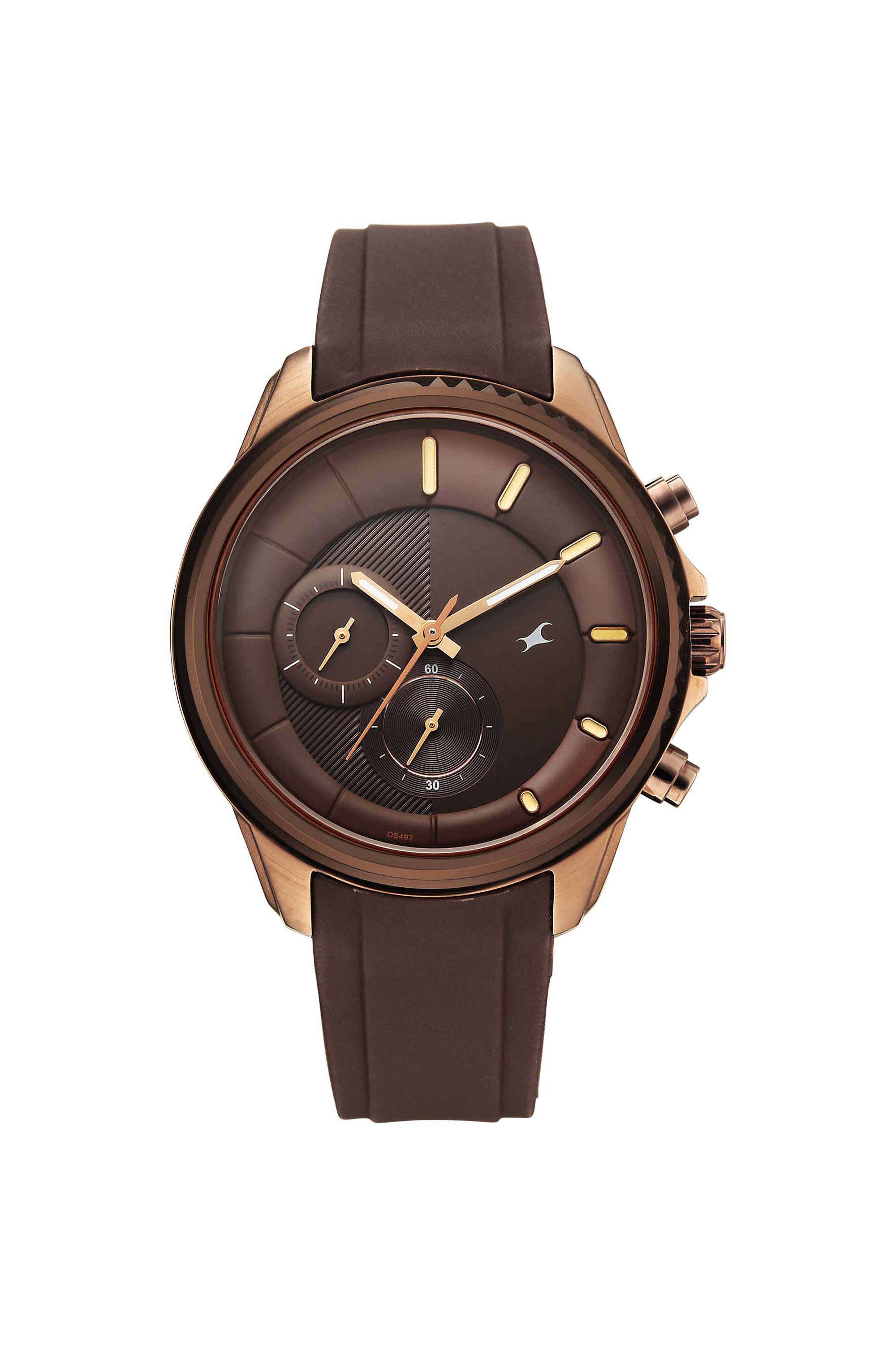 Wild-49.9-mm-Brown-Dial-Silicone-Analogue-Watch-For-Boys---3337KP02