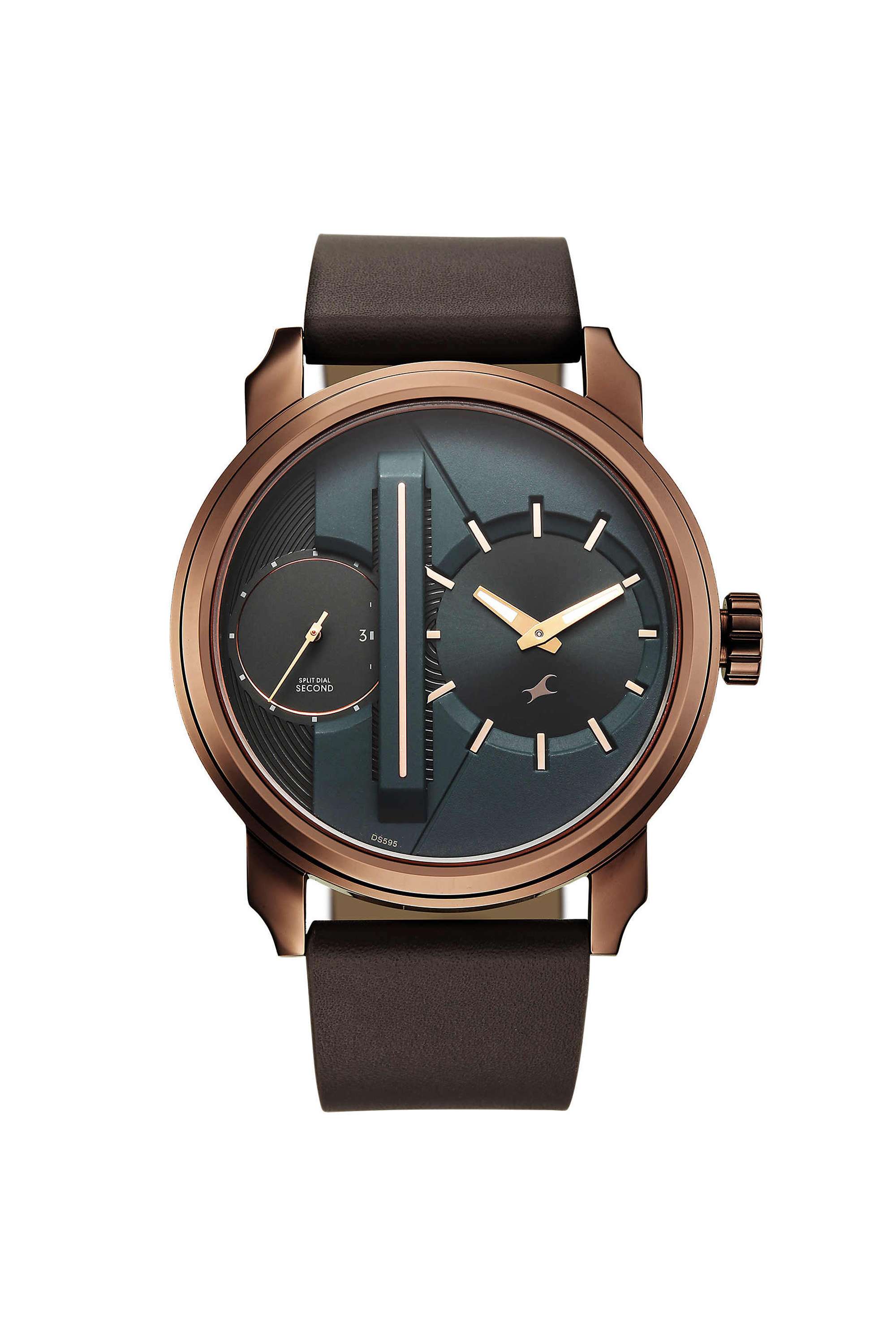 Pulse-IV-50-mm-Brown-Dial-Leather-Analogue-Watch-For-Boys---3341QL01