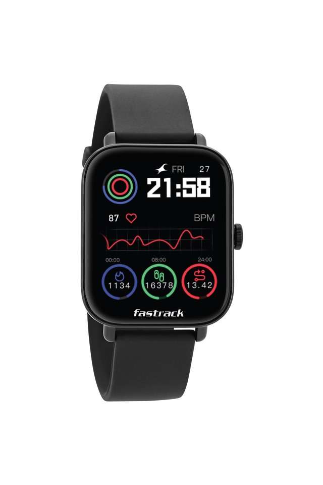 Unisex-51.8-x-40-x-11.8-mm-Fastrack-Reflex-Vox-2.0-Black-Dial-Silicone-Band-Smartwatch---38080PP01