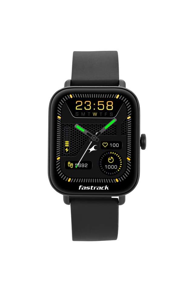 Unisex-51.8-x-40-x-11.8-mm-Fastrack-Reflex-Vox-2.0-Black-Dial-Silicone-Band-Smartwatch---38080PP01