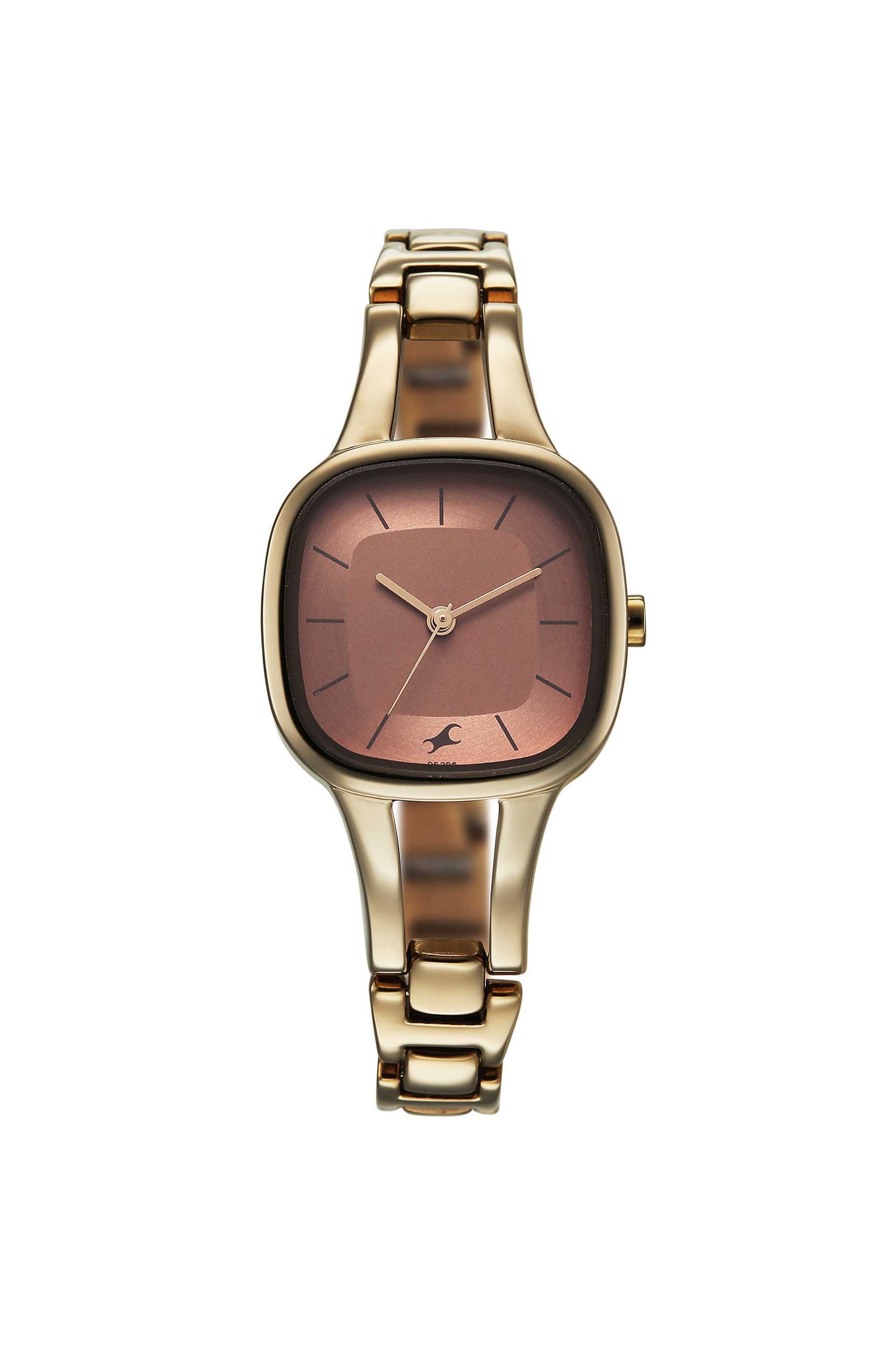 Chrome-K-53-mm-Peach-Dial-Metal-Analogue-Watch-For-Girls---6147QM02