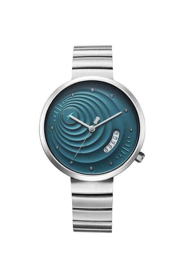 Groove-38.7-mm-Green-Dial-Stainless-Steel-Analogue-Wrist-Watch-for-Women---6314SM01