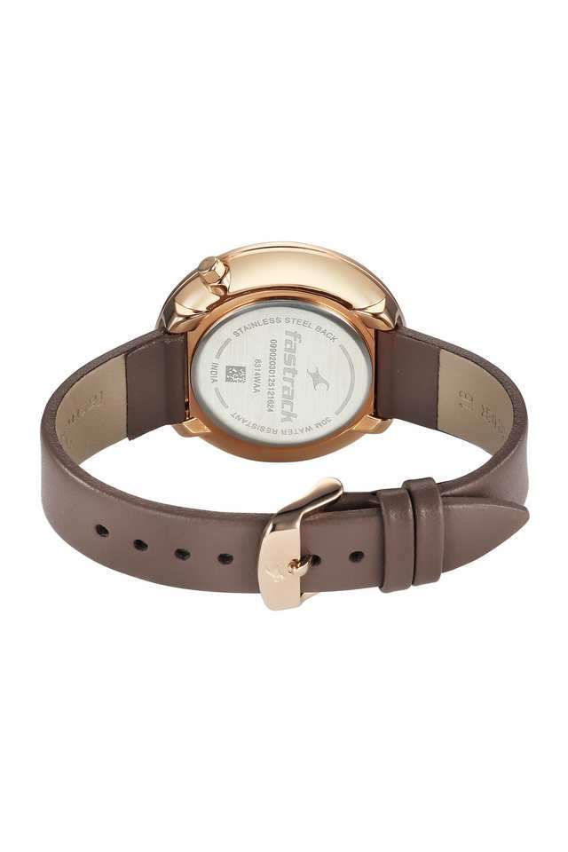Groove-38.7-mm-Grey-Dial-Leather-Analogue-Wrist-Watch-for-Women---6314WL01
