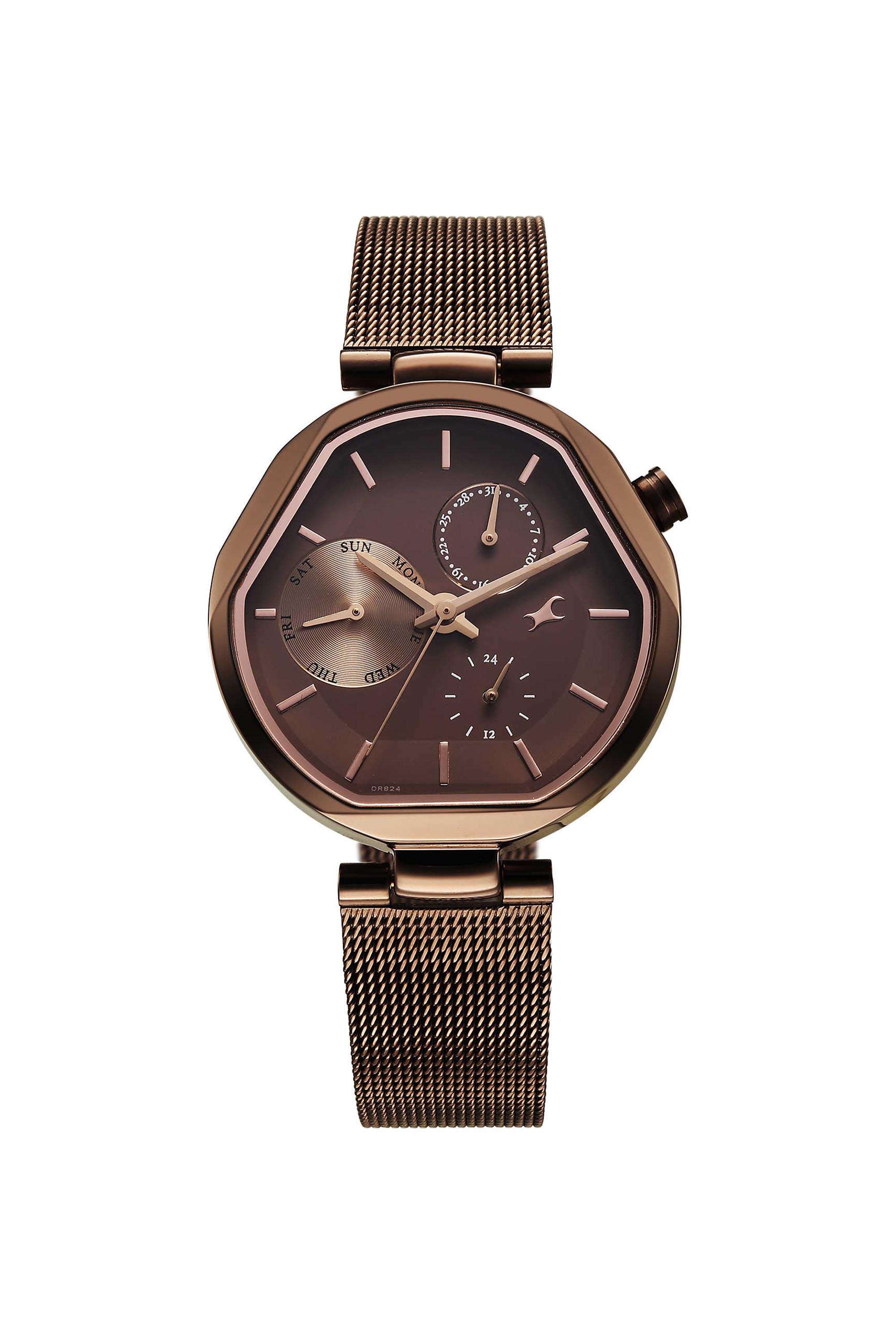 Tik-Tok-5.0-41.5-mm-Brown-Dial-Stainless-Steel-Analogue-Watch-For-Girls---6319QM01