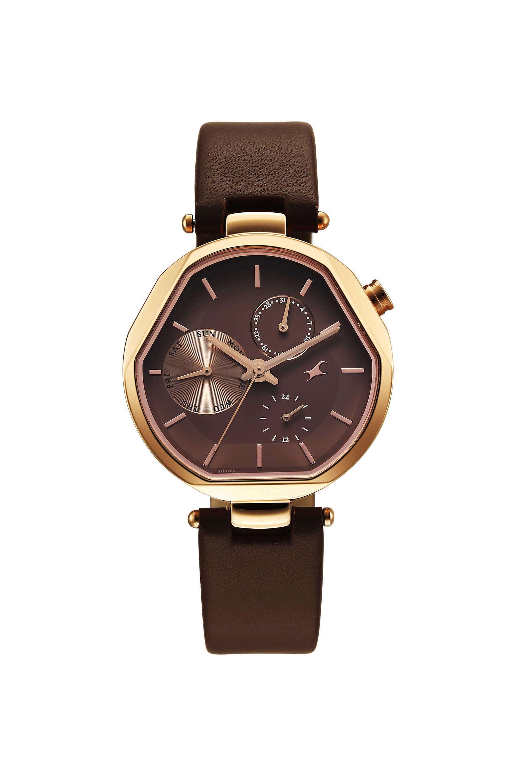 Tik-Tok-5.0-41.5-mm-Brown-Dial-Leather-Analogue-Watch-For-Girls---6319WL01