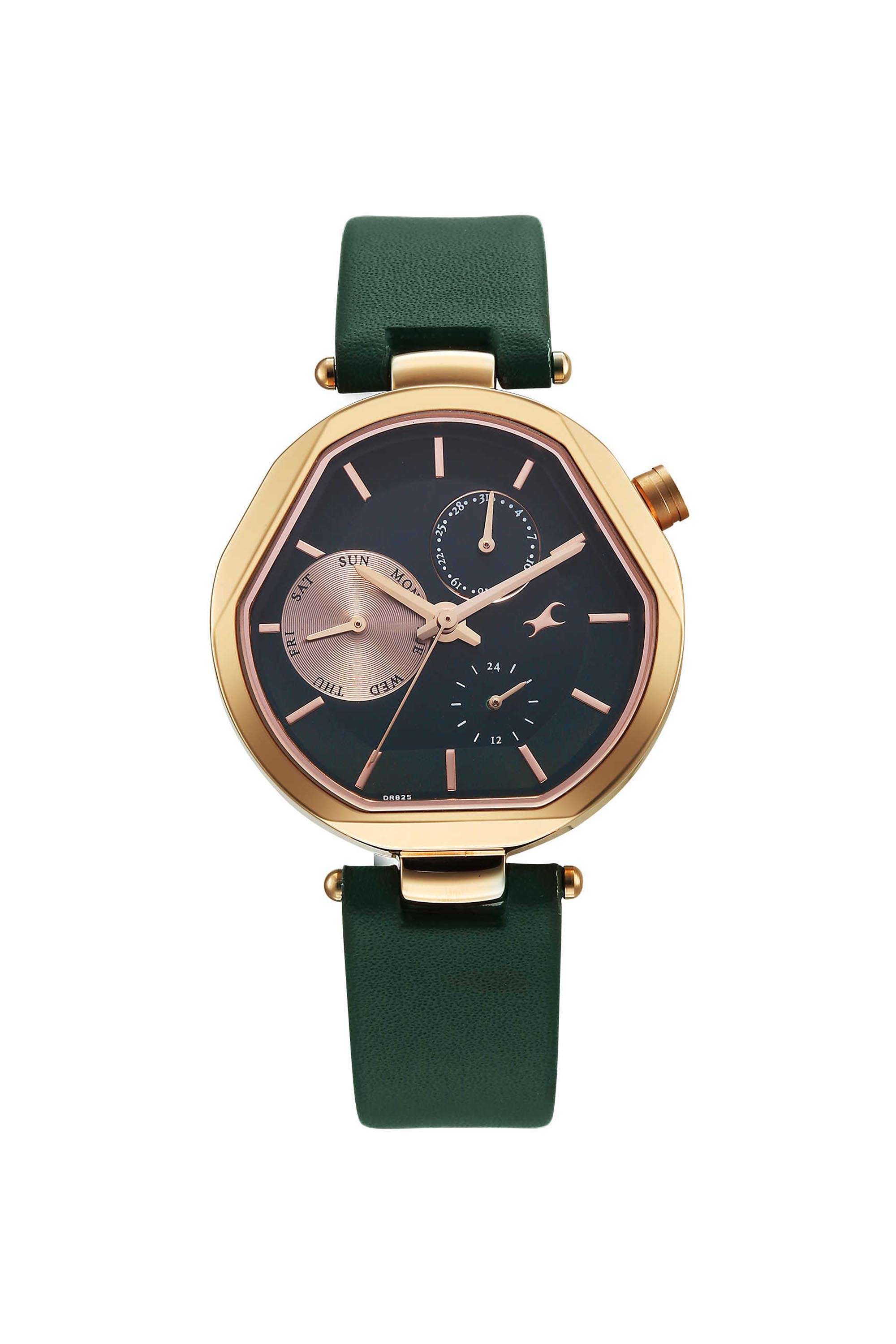 Tik-Tok-5.0-41.5-mm-Green-Dial-Leather-Analogue-Watch-For-Girls---6319WL02