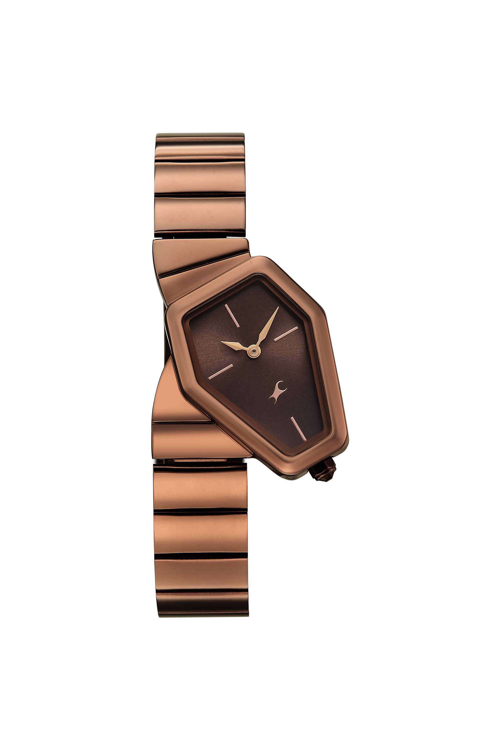 Wild-36-mm-Brown-Dial-Stainless-Steel-Analogue-Watch-For-Girls---6323QM01