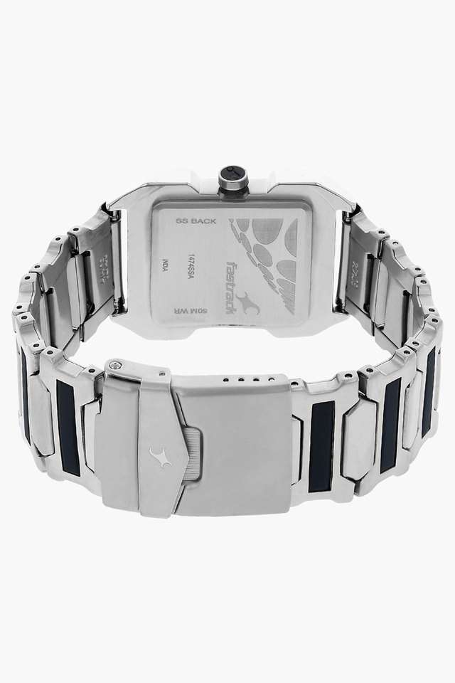 Mens-Silver-Dial-Stainless-Steel-Strap-Watch