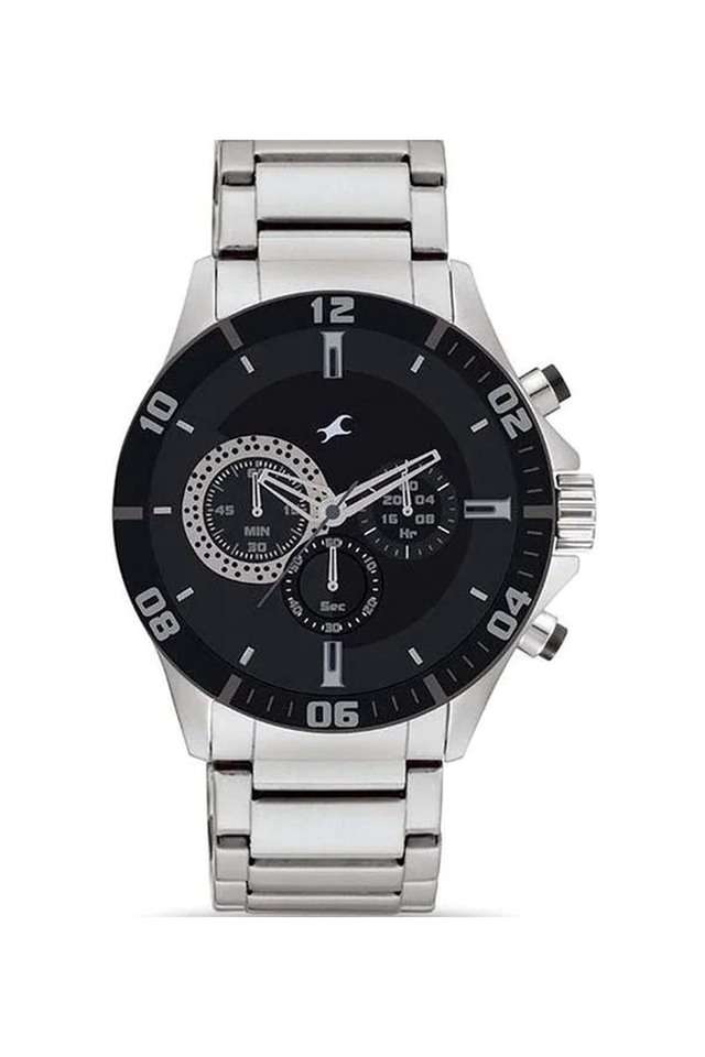 Mens-52.50-x-11.60-x-48.25-mm-Chrono-Upgrade-Black-Dial-Stainless-Steel-Analog-Watch---NP3072SM02